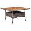 vidaXL Table d'ext&eacute;rieur Gris R&eacute;sine tress&eacute;e et bois d'acacia solide