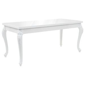 vidaXL Table &agrave; manger 179x89x81 cm Blanc brillant