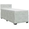 vidaXL Lit boxspring avec matelas Gris clair 90 x 190 cm Velours