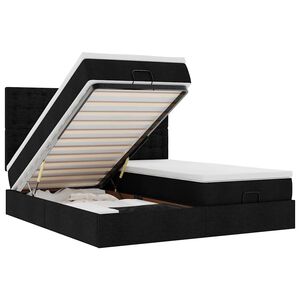 VidaXL Cadre de lit ottoman avec matelas noir 160x200 cm tissu