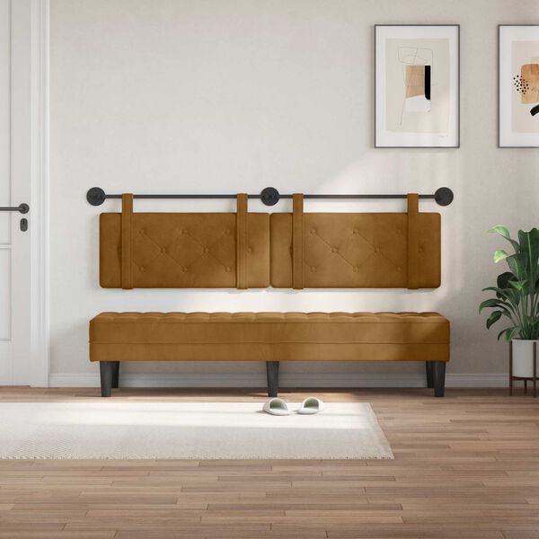 vidaXL T&ecirc;te de lit suspendue Marron 190 x 55 x 5 cm Velours