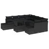 vidaXL Ensemble de canap&eacute; de jardin 9 pc Noir polyrotin
