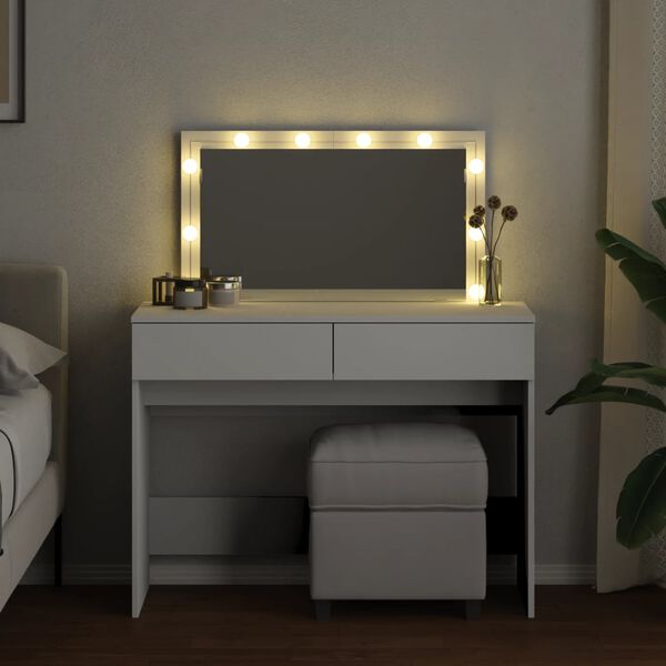 vidaXL Coiffeuse avec LED blanc 100x40x120 cm