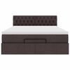 VidaXL Cadre de lit ottoman avec matelas marron fonc&eacute; 140x200 cm tissu