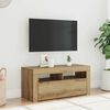 vidaXL Meuble TV avec lumi&egrave;res LED ch&ecirc;ne artisanal bois d'ing&eacute;nierie