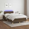 vidaXL Sommier &agrave; lattes de lit matelas et LED marron fonc&eacute; 120x190 cm