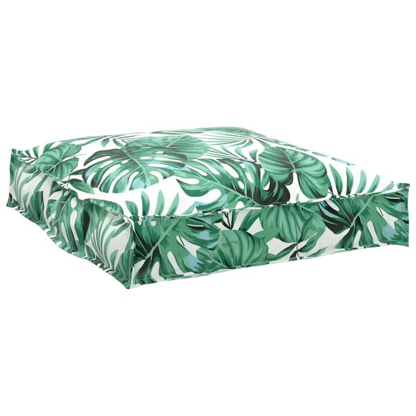 vidaXL Set de coussins de palette Floral 2 pcs Motif Feuille Verte