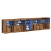 vidaXL Buffet LED Bois ancien 283 x 37 x 67 cm Bois d'ingénierie