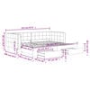 vidaXL Lit de jour avec gigogne et tiroirs sans matelas rose 90x200 cm