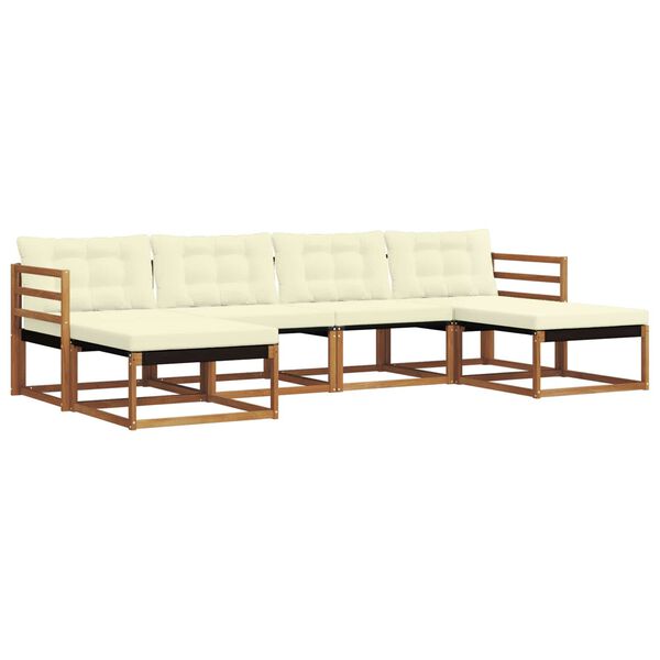 vidaXL Ensemble de canap&eacute;s d'ext&eacute;rieur 6 pcs Naturel et Cr&egrave;me