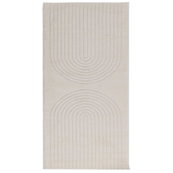 vidaXL Tapis de surface HUARTE Cr&egrave;me 200 x 80 cm Polyester