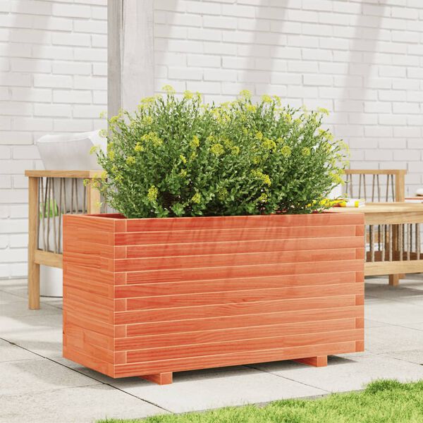 vidaXL Jardini&egrave;re cire marron 90x40x49,5 cm bois de pin massif