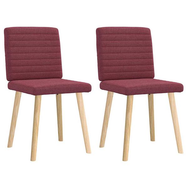 vidaXL Chaises &agrave; manger lot de 2 rouge bordeaux tissu