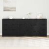 vidaXL Buffet 3 pcs Ch&ecirc;ne noir 181 x 30 x 70 cm Bois d'ing&eacute;nierie