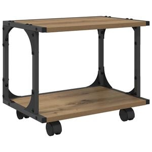 vidaXL Support d'imprimante Ch&ecirc;ne artisanal 41 x 28 x 33.5 cm