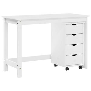 vidaXL Ensemble bureau et armoire 2 pc Blanc Bois de pin massif