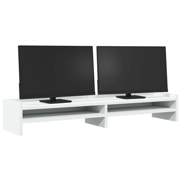 vidaXL Support de moniteur blanc 100x24x16 cm bois d'ingénierie
