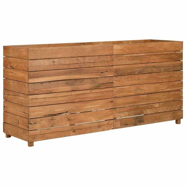 vidaXL Lit surélevé 150x40x72 cm bois de teck recyclé et acier