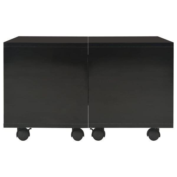 vidaXL Table basse Noir brillant 60x60x35 cm Bois d'ingénierie