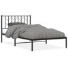 vidaXL Cadre de lit m&eacute;tal sans matelas avec t&ecirc;te de lit noir 107x203cm