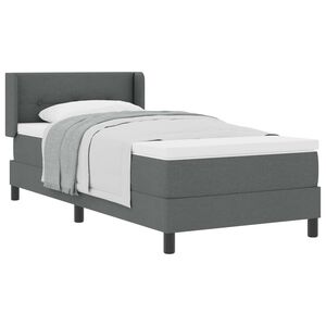 vidaXL Lit &agrave; ressorts avec matelas Gris fonc&eacute; 200 x 80 cm Polyester