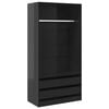vidaXL Garde-robe Gris brillant 100x50x200 cm Bois d'ing&eacute;nierie