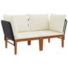 vidaXL 2 pc Bois d'acacia massif et corde Naturel