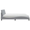 vidaXL Lit avec matelas Hanko gris clair 200x200 cm tissu