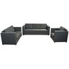 vidaXL Ensemble de canap&eacute;s trois pi&egrave;ces Tissu Gris fonc&eacute;