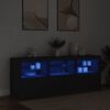 vidaXL Buffet avec lumières LED noir 181,5x37x67 cm