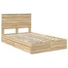 vidaXL Lit de Rangement Ch&ecirc;ne Sonoma 135 x 190 cm Bois d'ing&eacute;nierie