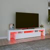 vidaXL Meuble TV avec lumi&egrave;res LED Blanc 200x36,5x40 cm