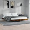 vidaXL Cadre de lit sans matelas ch&ecirc;ne fum&eacute; 200x200 cm bois ing&eacute;nierie
