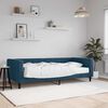 vidaXL Lit de jour avec matelas bleu 90x200 cm velours