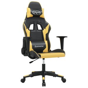 vidaXL Chaise de jeu Noir et dor&eacute; Similicuir