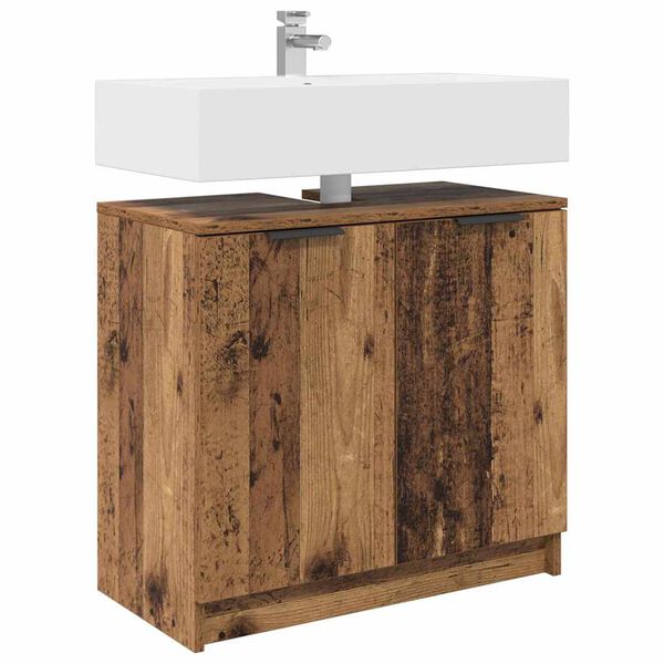 vidaXL Cabinet de salle de bain Bois Ancien 64,5 x 33,5 x 59 cm