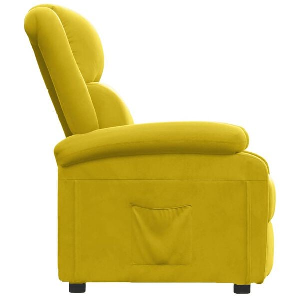 vidaXL Fauteuil inclinable jaune velours
