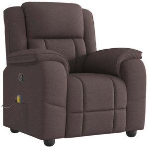 vidaXL Fauteuil de massage inclinable Marron fonc&eacute; Tissu