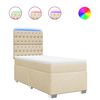 vidaXL Sommier &agrave; lattes de lit avec matelas Cr&egrave;me 80x200 cm Tissu