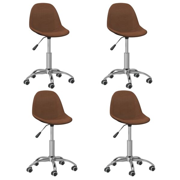 vidaXL Chaises pivotantes &agrave; manger lot de 4 marron tissu