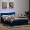 vidaXL Sommier &agrave; lattes de lit et matelas et LED bleu fonc&eacute; 140x210cm velours