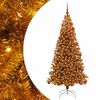 vidaXL Sapin de Noël avec 300 LED avec support Doré 180 cm PET