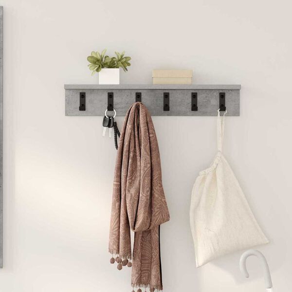 vidaXL Porte-manteau mural Gris b&eacute;ton 60 x 10,5 x 10,5 cm
