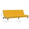 vidaXL Canap&eacute;-lit &agrave; 2 places Jaune Velours
