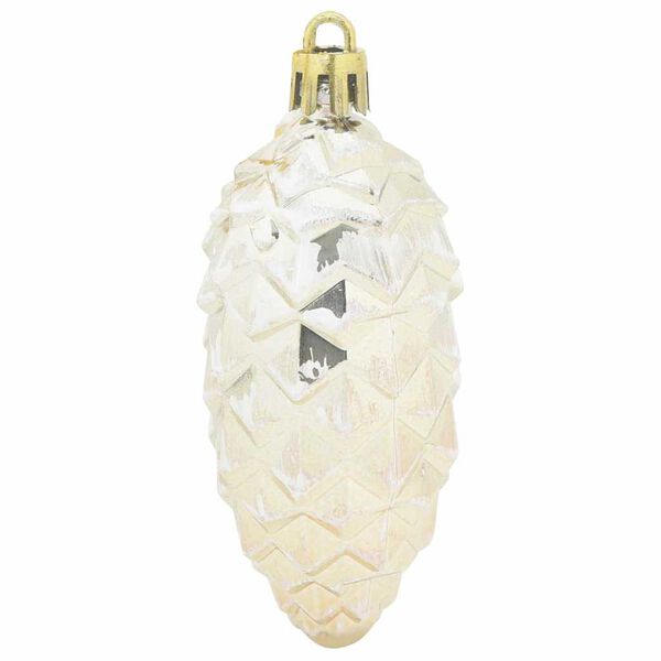 vidaXL Boule de Pomme de Pin de No&euml;l 40 pcs Champagne Plastique