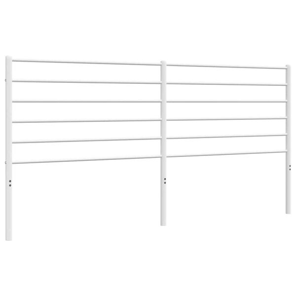 vidaXL T&ecirc;te de lit de remplacement m&eacute;tal blanc 200 cm