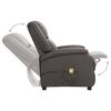 vidaXL Fauteuil de massage gris cuir véritable
