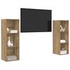 vidaXL Ensemble meuble TV 2 pcs Ch&ecirc;ne artisanal 107 x 35 x 37 cm