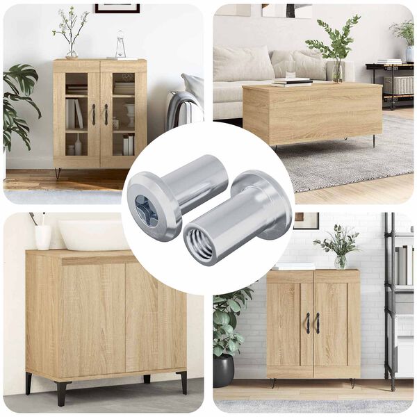 vidaXL Ecrou de verrouillage 2 pcs Argent&eacute; M6 x 15 mm Acier