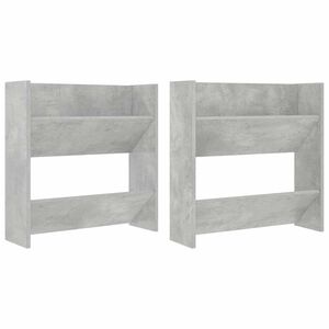 vidaXL Armoires &agrave; chaussures murales 2 pcs Gris b&eacute;ton 60x18x60 cm